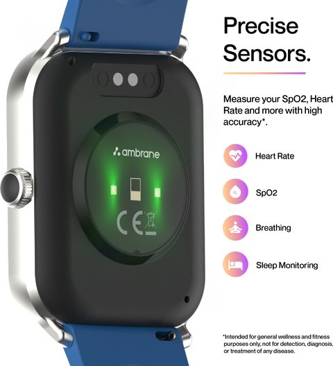 Ambrane Wise Eon Pro1.85 lucid display with BT calling Smartwatch (Navy Blue Strap, Regular) - Image 6