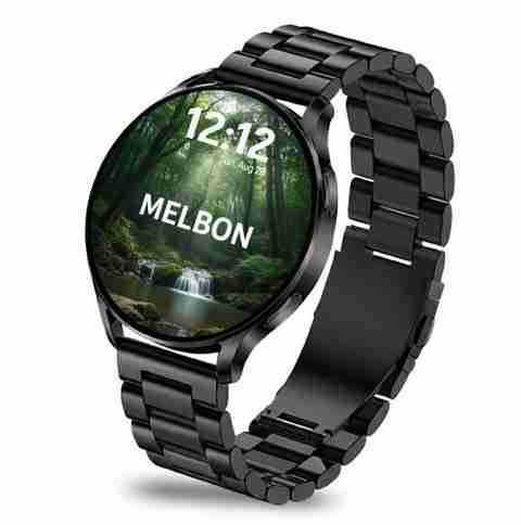 Melbon Active 2 Smart Watch for Men & Women with Bluetooth Calling Heart Rate Monitor Smartwatch (Black Strap, Free Size) - Image 5