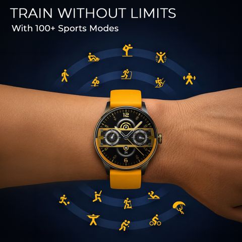Fastrack Smart Jupiter R3 Pro Smartwatch (Yellow Strap, Free Size) - Image 6