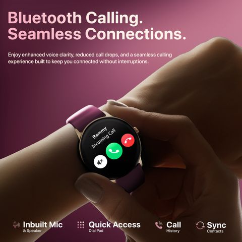 Fire-Boltt Ninja Talk 35.3mm (1.39) Round Bluetooth Calling Metal Body,120 Sports Modes Smartwatch (Burgandy Strap, Free Size) - Image 8
