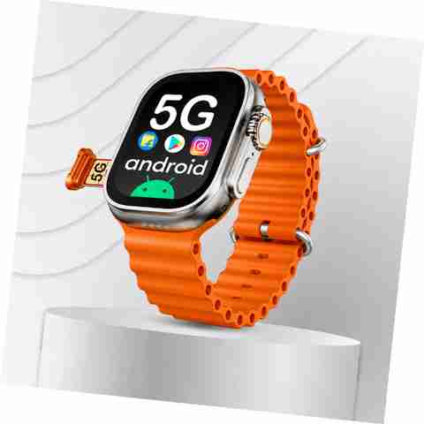 Softline Pro Android Smartwatch 5G, Terracotta Orange Strap - Image 2