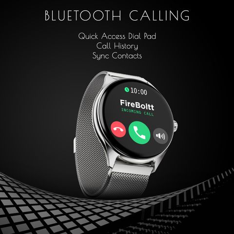 Fire-Boltt Ninja Talk Metal Edition Smartwatch (Silver SS Strap, 1.39) - Image 8