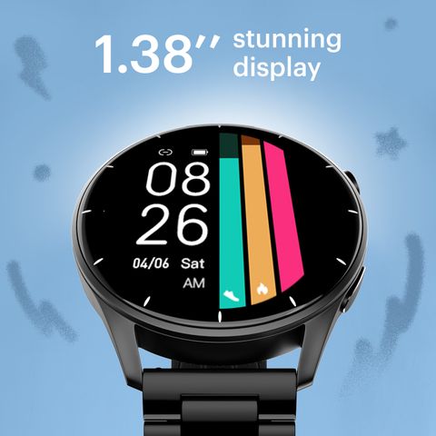 Noise Crew 1.38 Round Display Smartwatch, Elite Black Strap - Image 6