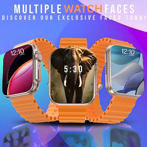 zora T800 Ultra 8 Smartwatch With Calling Technology Smart Band Smartwatch (Orange Strap, Free Size) - Image 7