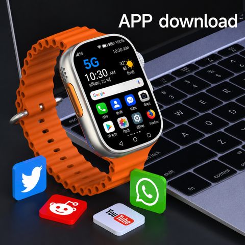 Softline Pro Android Smartwatch 5G, Terracotta Orange Strap - Image 5