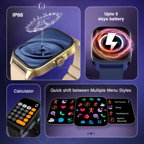 Fastrack Revoltt Pro 1.97" AMOLED Smartwatch (Beige Strap) - Image 8