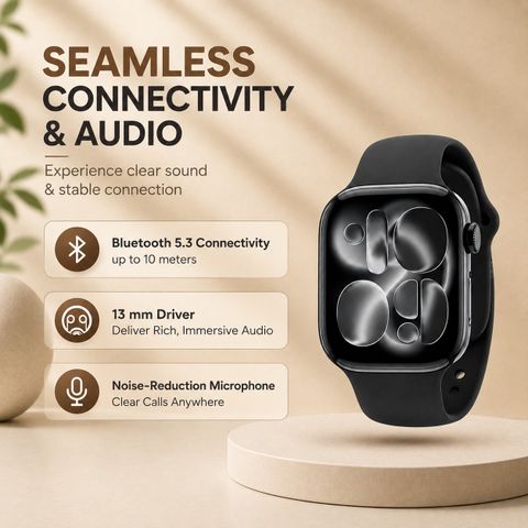 OPINIA Series 11 GPS Smartwatch, 46mm HD Display, Black - Image 5