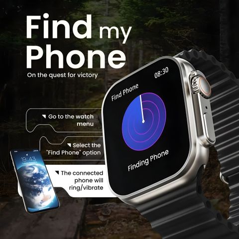 MAHAGURU T800 ULTRA SMART WATCH Smartwatch (BLACK Strap, FREE) - Image 5