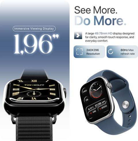 Fire-Boltt Rise X 1.96" HD Display Smartwatch (Blue) - Image 8