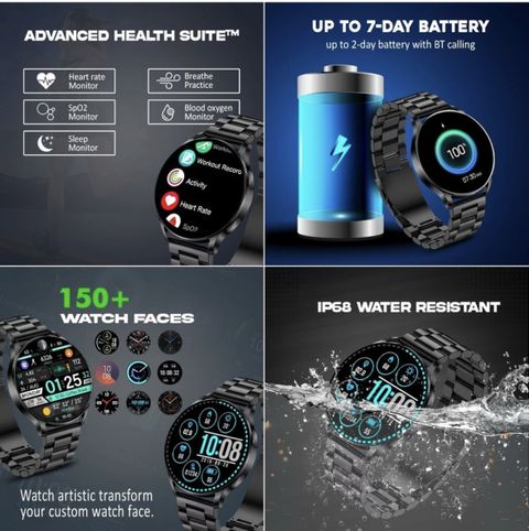 Storia Active Smartwatch, Black Strap, Free Size - Image 6