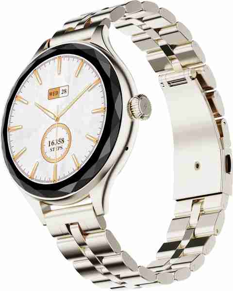 Fire-Boltt Hurricane Aura 1.26HD Display Diamond Cut Rotating Crown Wireless Charging Women Smartwatch (Silk Champagne Strap, Free Size) - Image 5