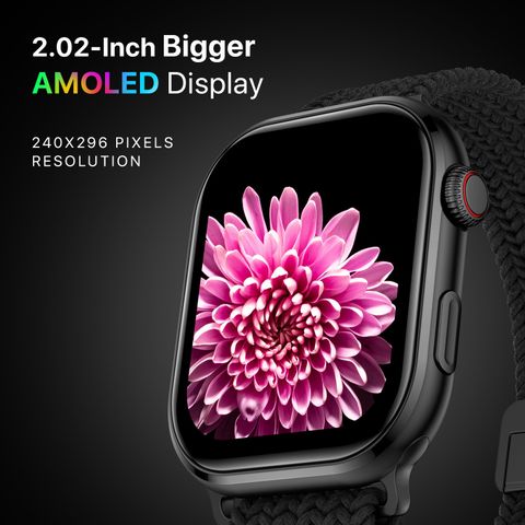 Fire-Boltt Brillia Pro 51.3mm (2.02) Largest AMOLED Display, Bluetooth Calling,Premium Look Smartwatch (Black Wave Strap, Free Size) - Image 5