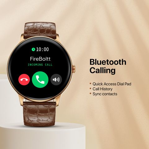 Fire-Boltt Ninja Talk 35.3mm (1.39) Round Bluetooth Calling Metal Body,120 Sports Modes Smartwatch (Brown Classic Strap, Free Size) - Image 7