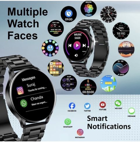 Storia Active Smartwatch, Black Strap, Free Size - Image 3