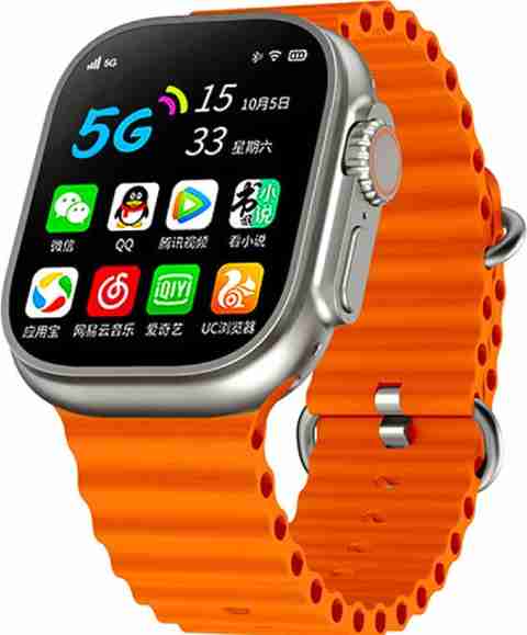 zora T800 Ultra 8 Smartwatch With Calling Technology Smart Band Smartwatch (Orange Strap, Free Size) - Image 5
