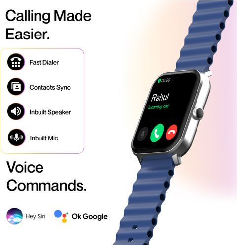 Ambrane Wise Eon Pro1.85 lucid display with BT calling Smartwatch (Navy Blue Strap, Regular) - Image 4