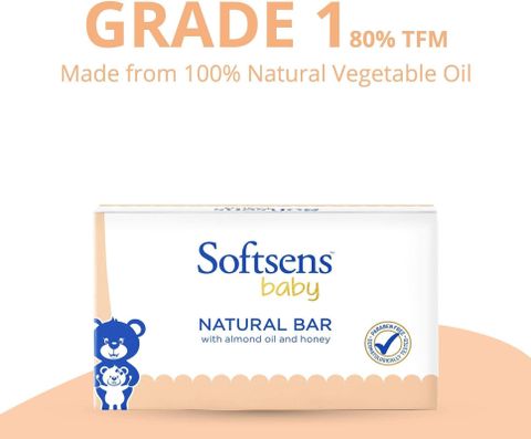 Softsens Natural Bar Soap with Honey, Orange & Natural Almond Oil 3 Soaps x 100g (300 g) - Image 7