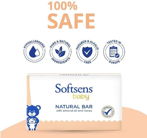 Softsens Natural Bar Soap with Honey, Orange & Natural Almond Oil 3 Soaps x 100g (300 g) - Image 6