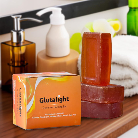 glutathione dual whitening bleaching soap Glutalight Glycerin Brightening with Kojic Acid for Nourishment 5-Amino-1MQ | 5mg & laag tarief Quantity:Pack of 4