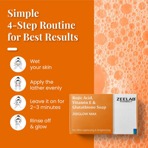 zeeglow max kojic acid and glutathione soap with vitamin e ZEE LAB Acid, Vit & 75g | Remove Tan & Pigmentation Select a pack:2 MONTH PACK Frontiers | Glutathione Can website_listing_on