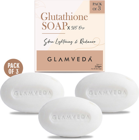 GLAMVEDA Glutathione & Kojic Acid Soap | Lightens Dark Spots & Acne Scars Pack Of 3 - Price in India, Buy GLAMVEDA Glutathione & Kojic Acid Soap
