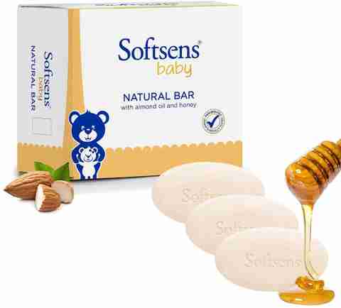 Softsens Natural Bar Soap with Honey, Orange & Natural Almond Oil 3 Soaps x 100g (300 g) - Image 3