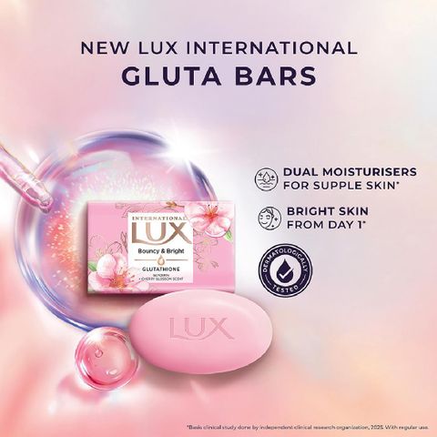 LUX International Bouncy & Bright Bathing Soap with Glutathione & Glycerin,Pack of 4 (4 x 130 g) - Image 5