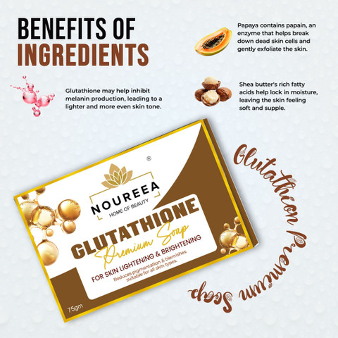 NOUREEA Glutathione Soap for Skin Lightening & Brightening