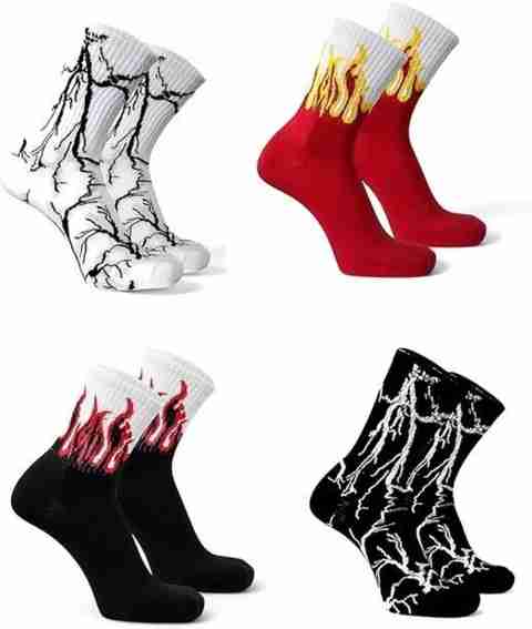 Basketship Men & Women Graphic Print Calf Length Socks (Pack of 4) - Image 5