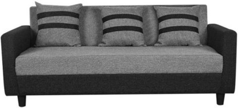 WESTIDO Steel Side Fabric 3 Seater Sofa, Black Grey - Image 6
