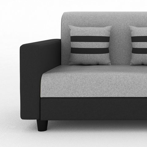 WESTIDO Steel Side Fabric 3 Seater Sofa, Black Grey - Image 8