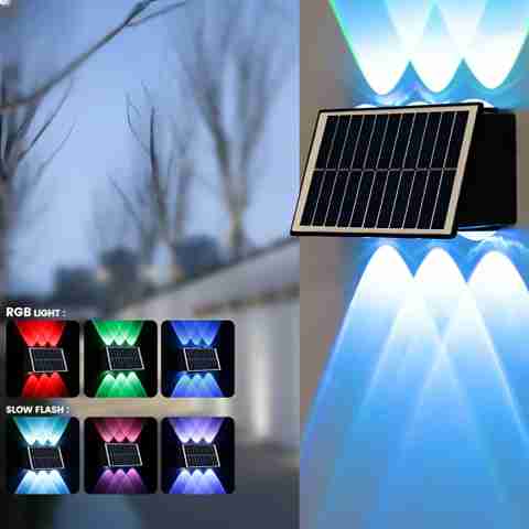 Adiohub 6 LED Solar Wall Light Up/Down IP65 (Pack of 1) - Image 5