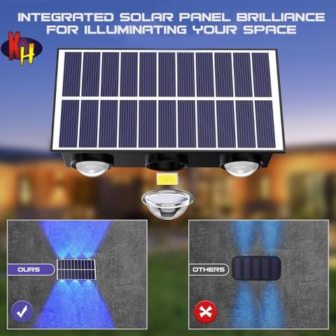 Adiohub 6 LED Solar Wall Light Up/Down IP65 (Pack of 1) - Image 8