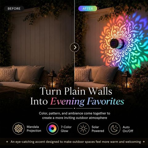 Buzzomart Solar Mandala Wall Light Pack of 2 - Image 6