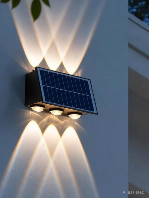 KH Solar Outdoor Wall Light 6 LED Up Down Pack of 1 - Image 6