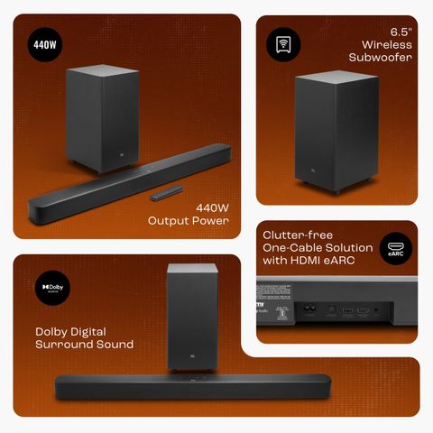JBL Bar 2.1 Essential 440W Soundbar with Wireless Subwoofer (Black) - Image 6