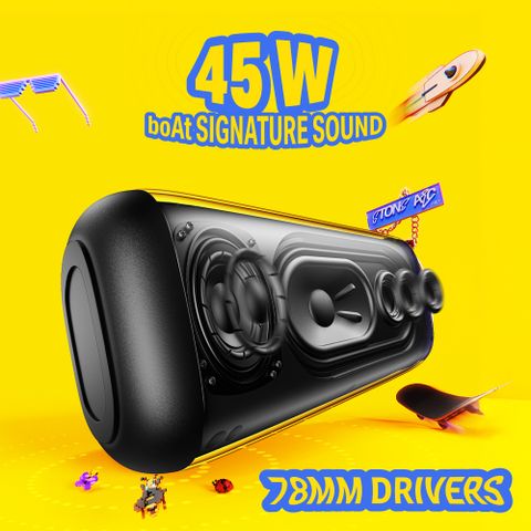 boAt Stone Arc Pro Plus, Spatial Audio, 78mm Drivers, 12H Battery, RGBs & App Support 45 W Bluetooth Speaker (Tropical Blue, Mono Channel) - Image 7
