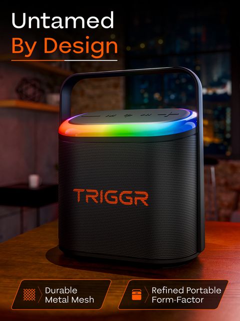 TRIGGR Roar 20 with RGB Lights, Metal Mesh, TWS & FM Mode, 7H Playtime, BT v5.4,20W 20 W Bluetooth Speaker (Black Eclipse, Mono Channel) - Image 7