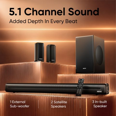 Mivi Fort Sonic 600 5.1 Channel Soundbar (Black) - Image 8