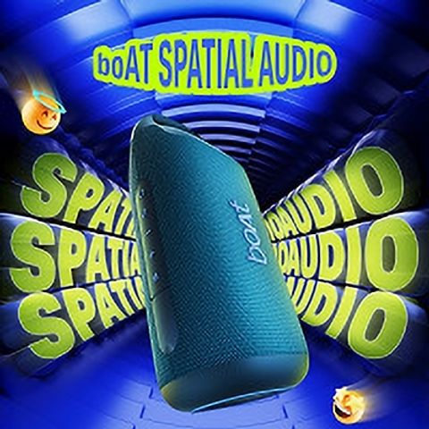 boAt Stone Arc Pro Plus, Spatial Audio, 78mm Drivers, 12H Battery, RGBs & App Support 45 W Bluetooth Speaker (Tropical Blue, Mono Channel) - Image 6