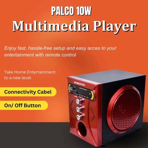 Palco M650 Wireless Bluetooth Speaker, 10W, Red/Black - Image 3