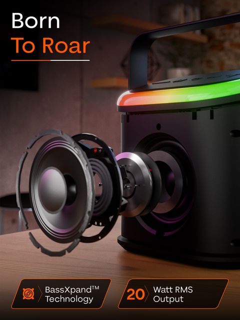 TRIGGR Roar 20 with RGB Lights, Metal Mesh, TWS & FM Mode, 7H Playtime, BT v5.4,20W 20 W Bluetooth Speaker (Black Eclipse, Mono Channel) - Image 8