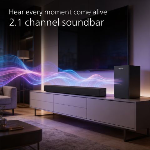 Philips TAB4321 120W Bluetooth Soundbar (Black, 2.1 Channel) - Image 8
