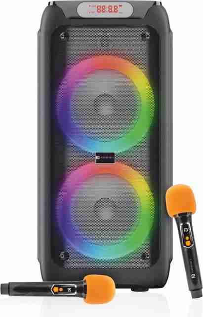 Portronics 150W Iron Beats 5 Party Speaker with Dual Wireless Karaoke Mic,Guitar In,BT V5.3 150 W Bluetooth Party Speaker (Black, Stereo Channel) - Image 3