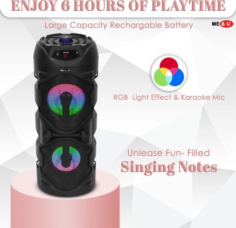 ME&U Storm PartyBox with 10hours play time TWS BT FM AUX RGB Light karaoke mic 40 W Bluetooth Party Speaker (Black, 2.0 Channel) - Image 5