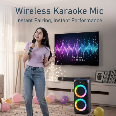 Portronics Dash 14 120W Party Speaker with Karaoke Mic (Black) - Image 7