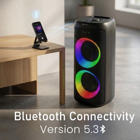 Portronics Dash 14 120W Party Speaker with Karaoke Mic (Black) - Image 4