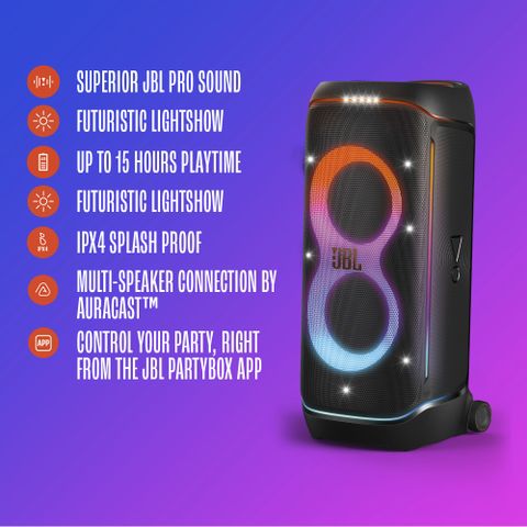 JBL Partybox 720 800W Bluetooth Speaker, Black - Image 3