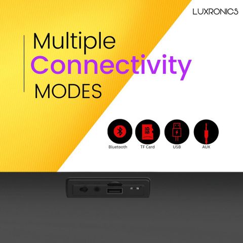 LUXRONICS Vibe-X 20W Bluetooth Speaker with FM Radio (Black) - Image 8