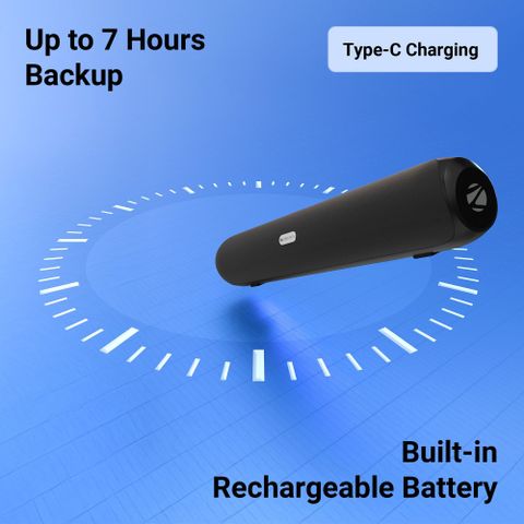ZEBRONICS Vita Bar 203,Dual Drivers,7H Playback,TWS,AUX/USB,LED Indicator, Type-C Charging 26 W Bluetooth Soundbar (Black, Stereo Channel) - Image 6